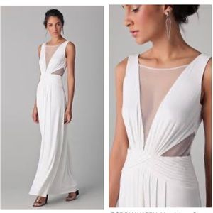 BCBG | White Magdalena Dress with Mesh Cutouts